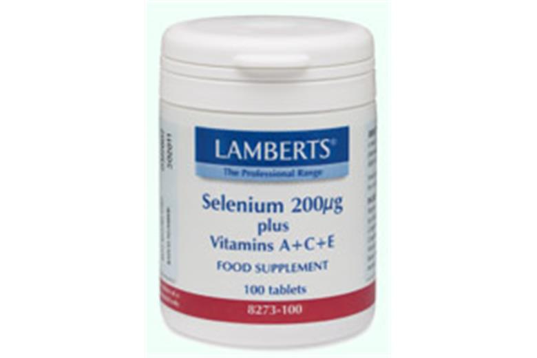 LAMBERTS Selenium 200mcg plus Vitamins A+C+E 100tabs
