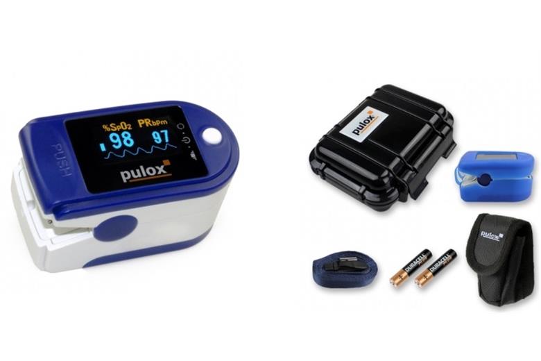 PULOX PO-200 Finger-Pulsoximeter BLAU Set