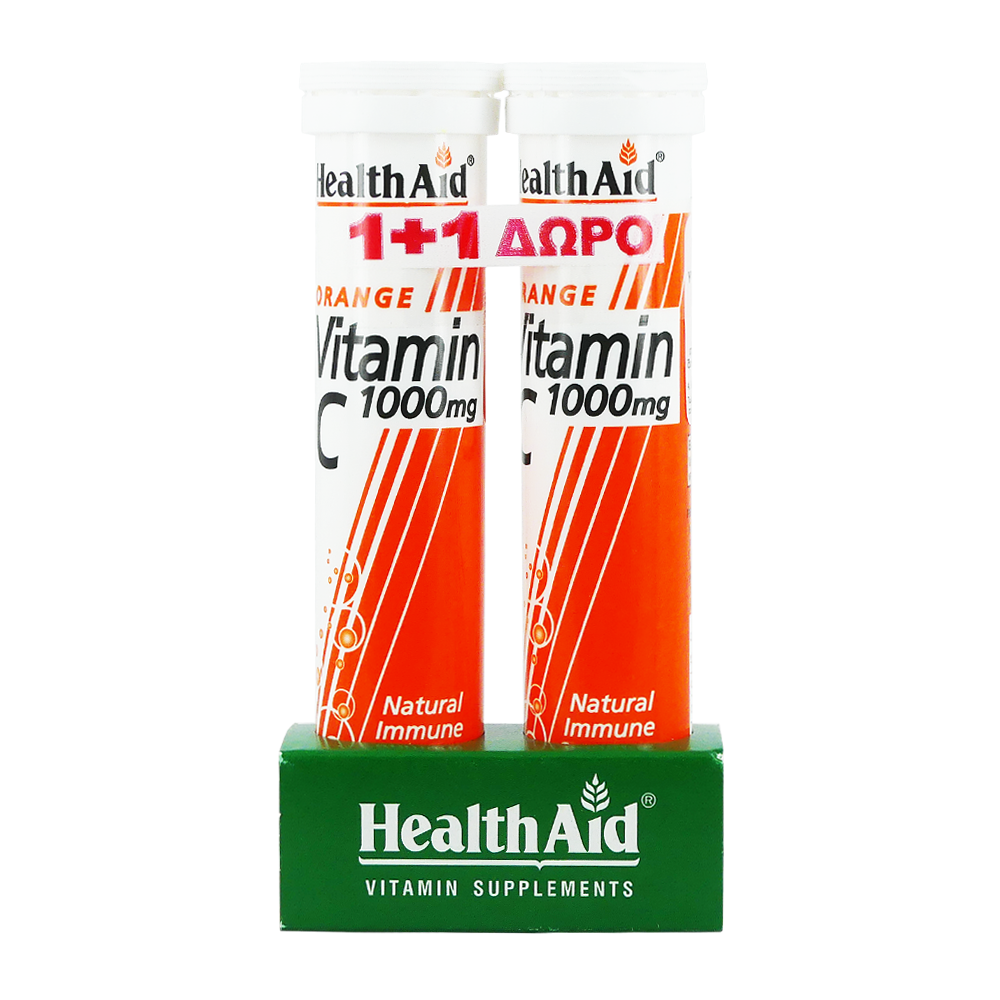 HEALTH AID VITAMIN C 1000mg Orange 1+1 FREE