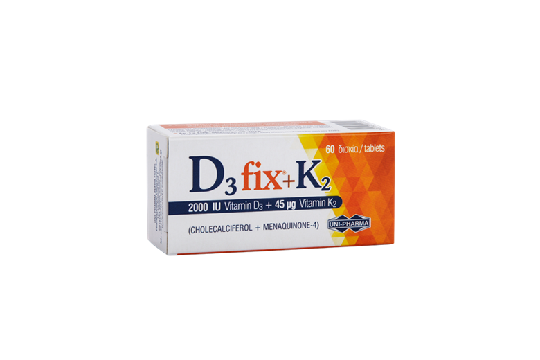 UNIPHARMA Vitamin D3fix 2000IU +K2 45μg 60tablets