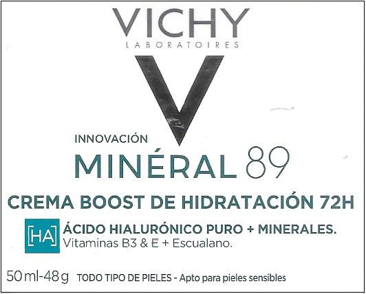 VICHY Mineral 89 Moisture Boosting Cream 72H 50ml