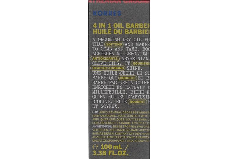 KORRES 4 in 1 Oil Barber Recipe 100ml