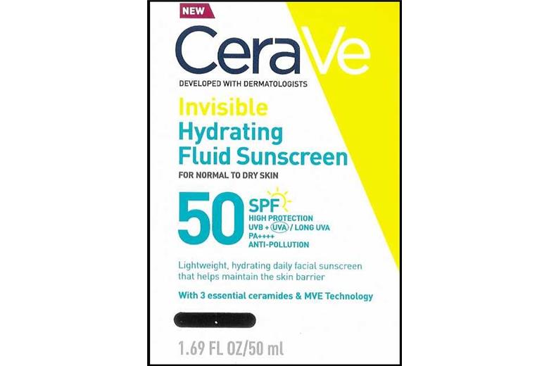 CERAVE Invisible Hydrating Fluid Sunscreen SPF50+ 50ml