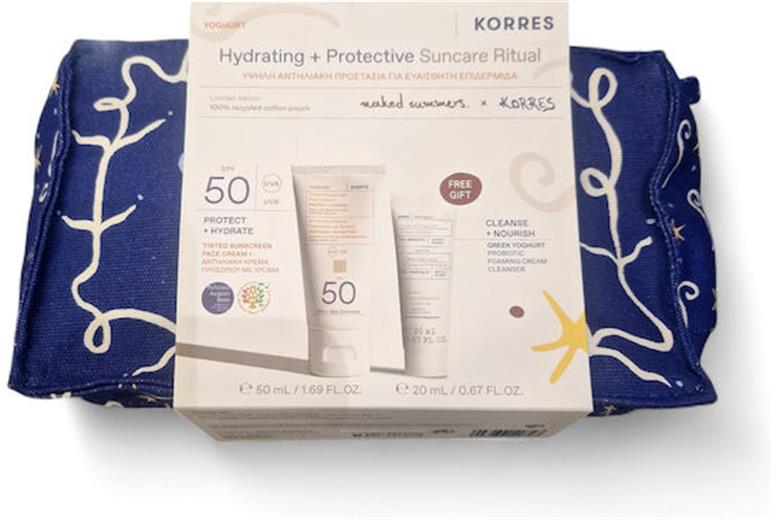 KORRES Yoghurt SPF50 Tinted 50ml & Foaming Cream Cleanser 20ml
