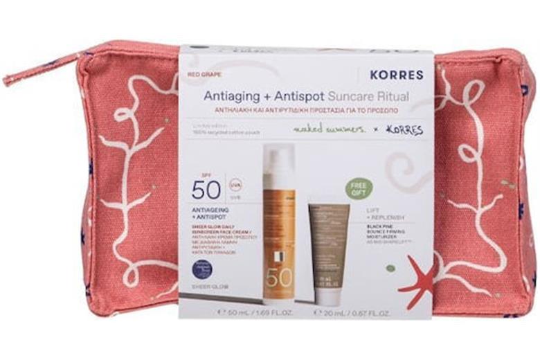 KORRES Red Grape Sheer Glow SPF50 50ml & Black Pine Moisturizer 20ml