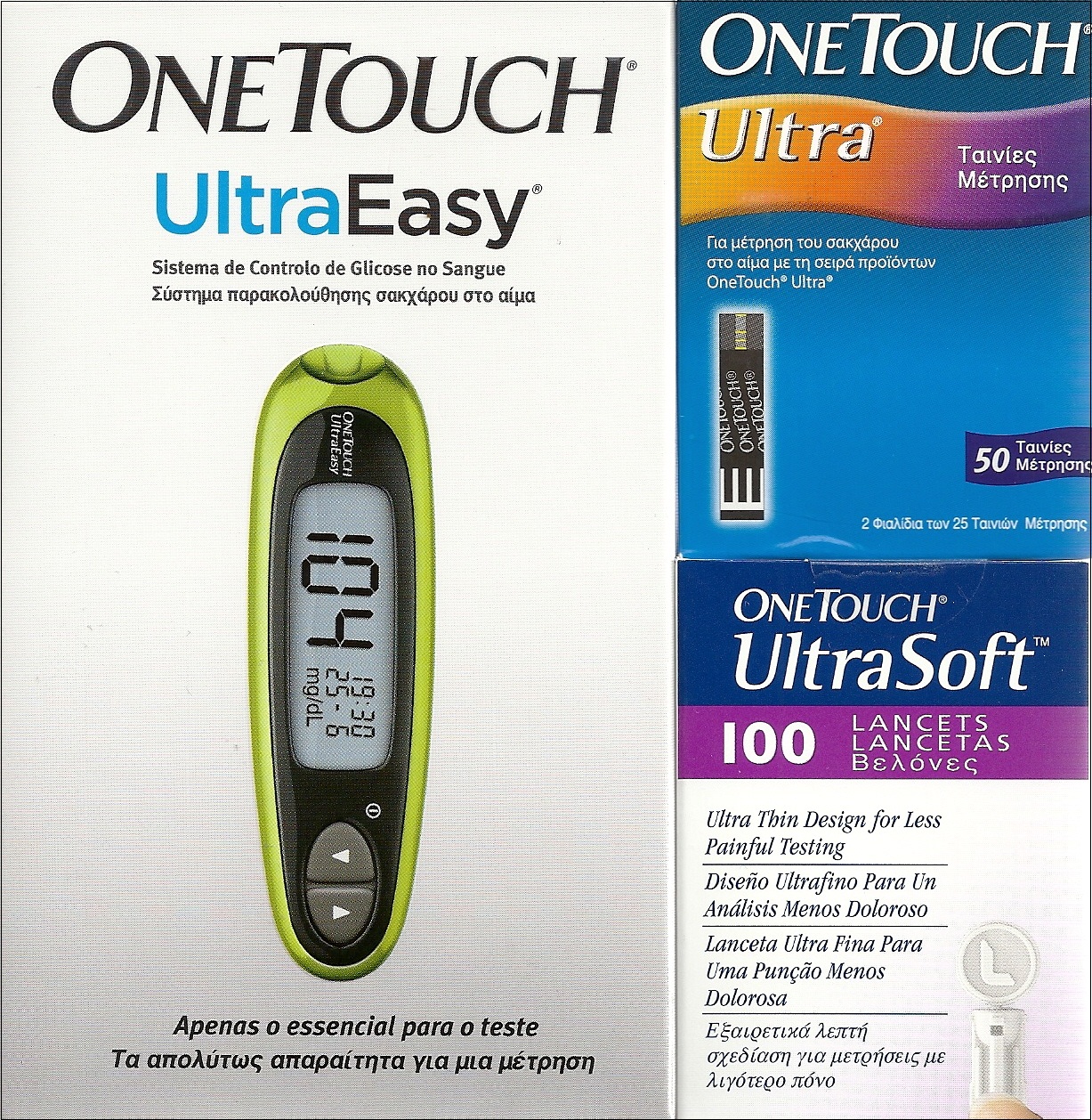 Thermisch rol Leia LIFESCAN OneTouch UltraEasy Glucose Meter + One Touch Ultra Strips 50pcs +  OneTouch UltraSoft 100pcs - PharmaPoli.com