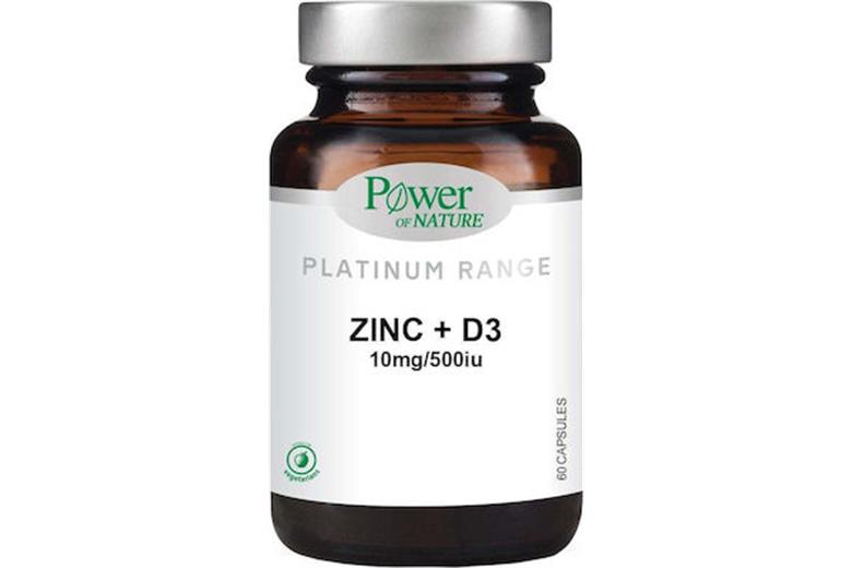 POWER Platinum Range Zinc 10mg & D3 500iu 60caps