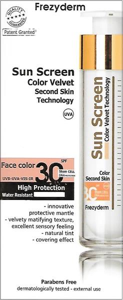 frezyderm sun screen color velvet spf30 50ml